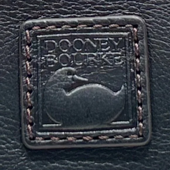 Dooney & Bourke Black Pebble Grain Zip Sac w/ With Custom Striped Web Strap - Picture 11 of 11